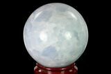 Polished Blue Calcite Sphere - Madagascar #149347-1